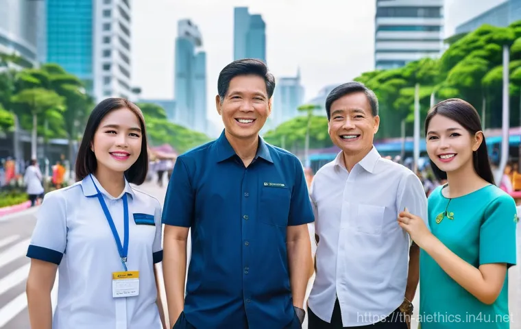 AI 윤리와 AI 윤리적 AI 인증 프로그램 - **Prompt:** A vibrant, diverse group of Thai individuals – including a young student, a middle-aged ...